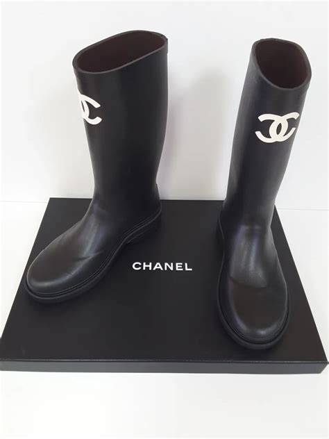 black and white chanel print|black and White Chanel boots.